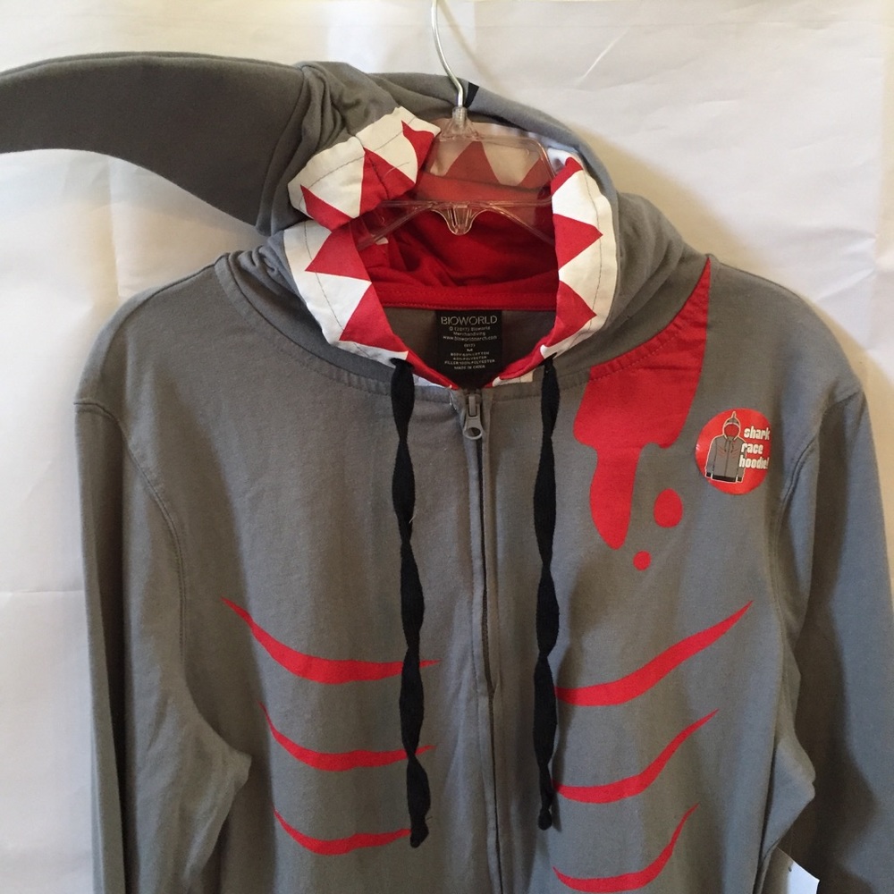 BIOWORLD SHARK FACE HOODIE COSTUME JACKET MED OR L